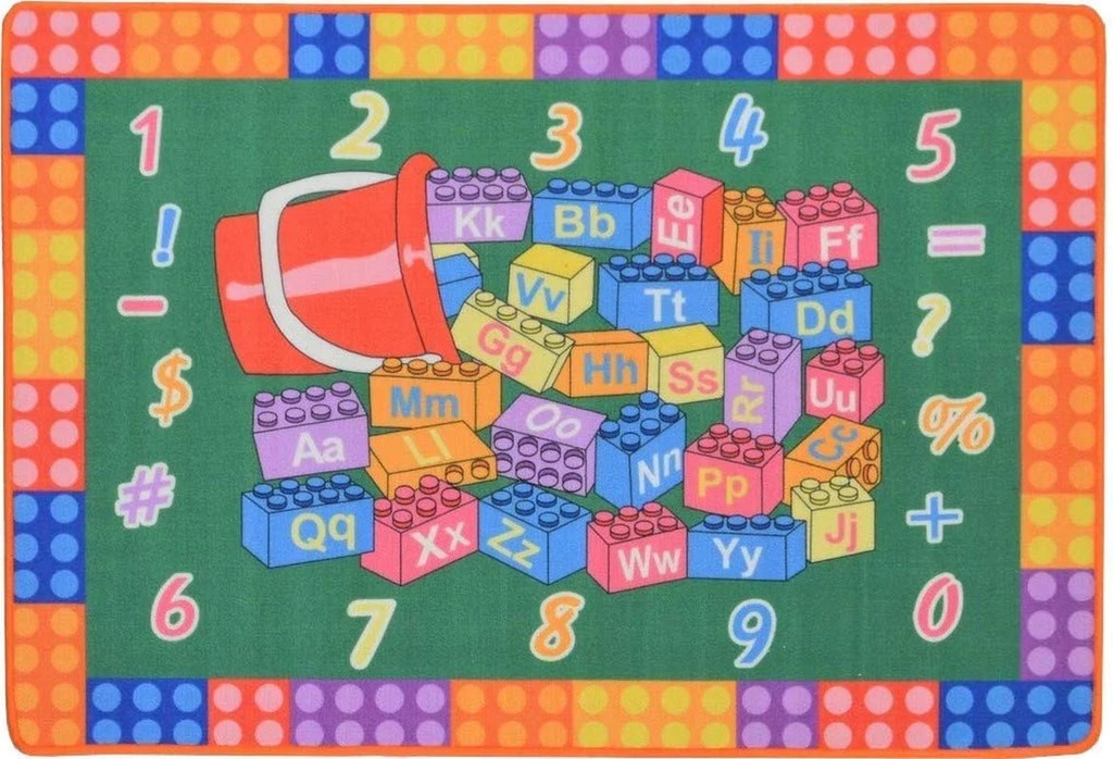 Kids Area Rug Carpet 5X7 Alphabet & Numbers Color & Shape Learning Educational Kids Rugs for Boys Girls Children Nursery Playroom Dcor
