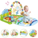 TEAYINGDE 3 in 1 Baby Play Gym Mat, Kick and Play Piano Playmat, Musical Activity Fitness Gym, Tummy Time Toys for Infants, 0-36 Months