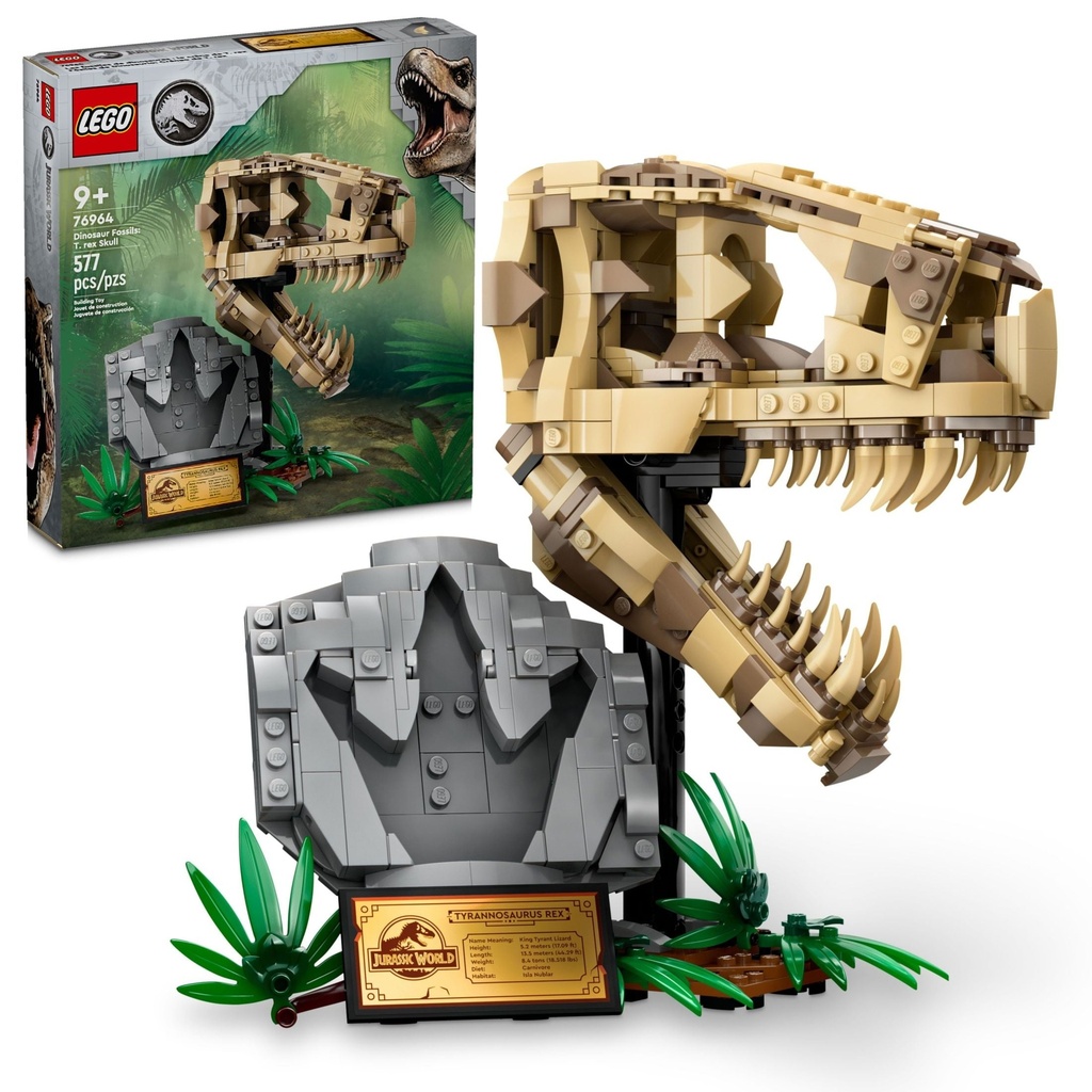 LEGO Jurassic World Dinosaur Fossils: T. Rex Skull, Dino Toy for Boys and Girls, Educational Skeleton Model Set with Bones for Kids, Great Gift for Fans of the Jurassic Park Movies, 76964