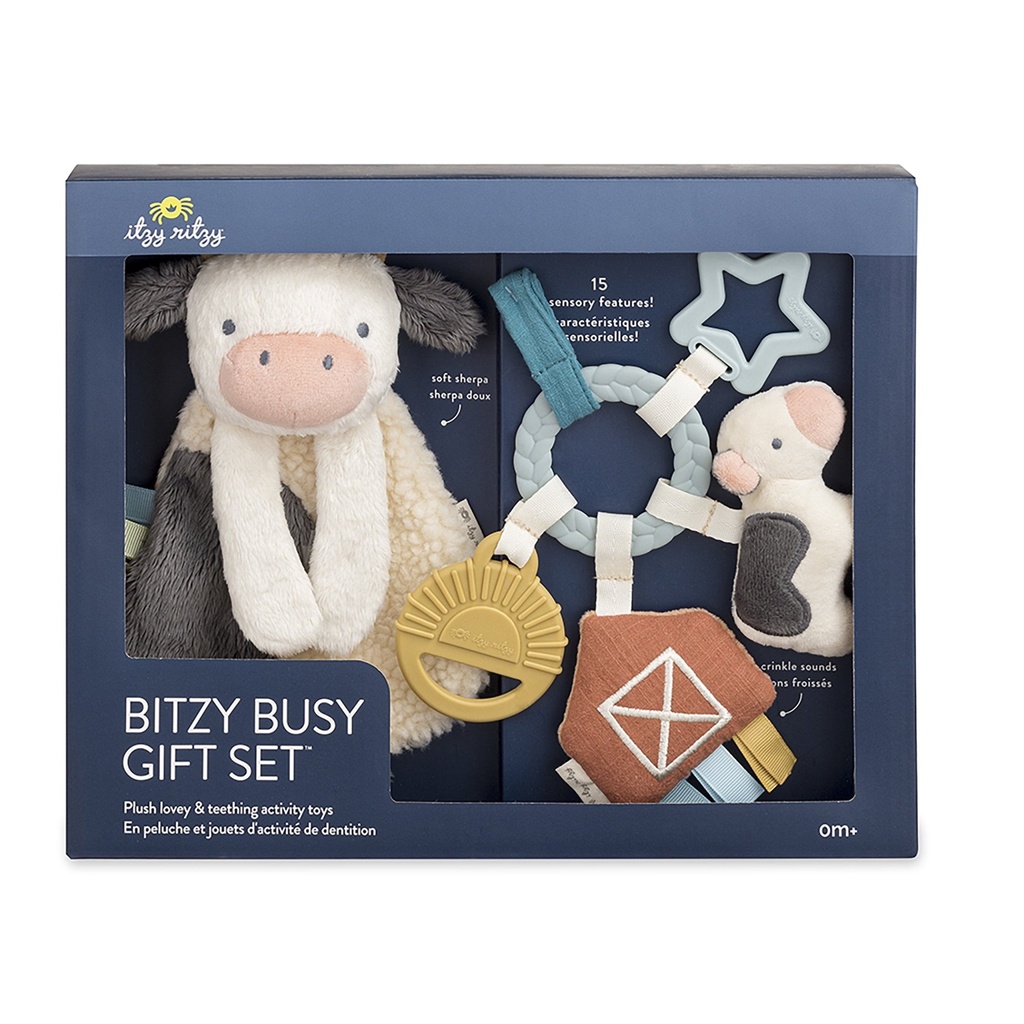 Itzy Ritzy Bitzy Busy Toy & Teether Unisex Gift Set - Farm 0M+ Multi Color
