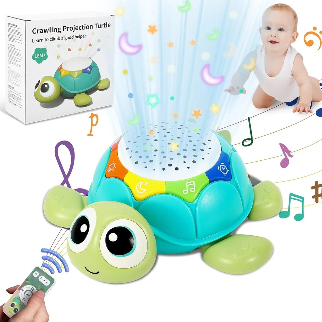 Baby Toys 6 to 12 Months, Musical Turtle Crawling Baby Toys for 12-18 Months, Early Learning Educational Toy with Light & Sound, Birthday Toy for Infant Toddler Boy Girl 7 8 9 10 Month 1-2 Year Old