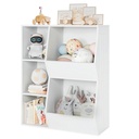 Hiphuta Kid'S Toy Storage Organizer, Wood Toy Organizer of 5 Cubes, Children'S Bookcase, White
