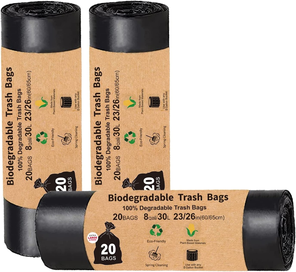 TL-JIYPU 20+20+20 Count Portable Toilet Bags for Camping, 8 Gallon 30 Liter Toilet Replacement Bags, Compostable Toilet Bags for Portable Toilet, Outdoors, Boating , Car Travel, Camping, Long Trips