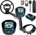 Professional Metal Detector for Adults, High Sensitivity 9 Identification Levels Gold Finder with Pinpointer and Discrimination Mode LCD Backlight 10" Waterproof Search Coil for Adults and Kids