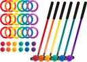 Champion Sports Mini Golf Clubs: Multi Colored Putt Putt Miniature Golfing Set for Kids - 6 Putters 18 Holes and 18 Balls