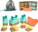 Sand Pal Beach Sand Toys Kit - 9 Pieces Beach Toys Set for Outdoor Play - Construction Building Sand Castle Molds and Tools - Kids Sandbox, Snow and Sand Castle Kit with Mesh Bag for Toddlers and Adults