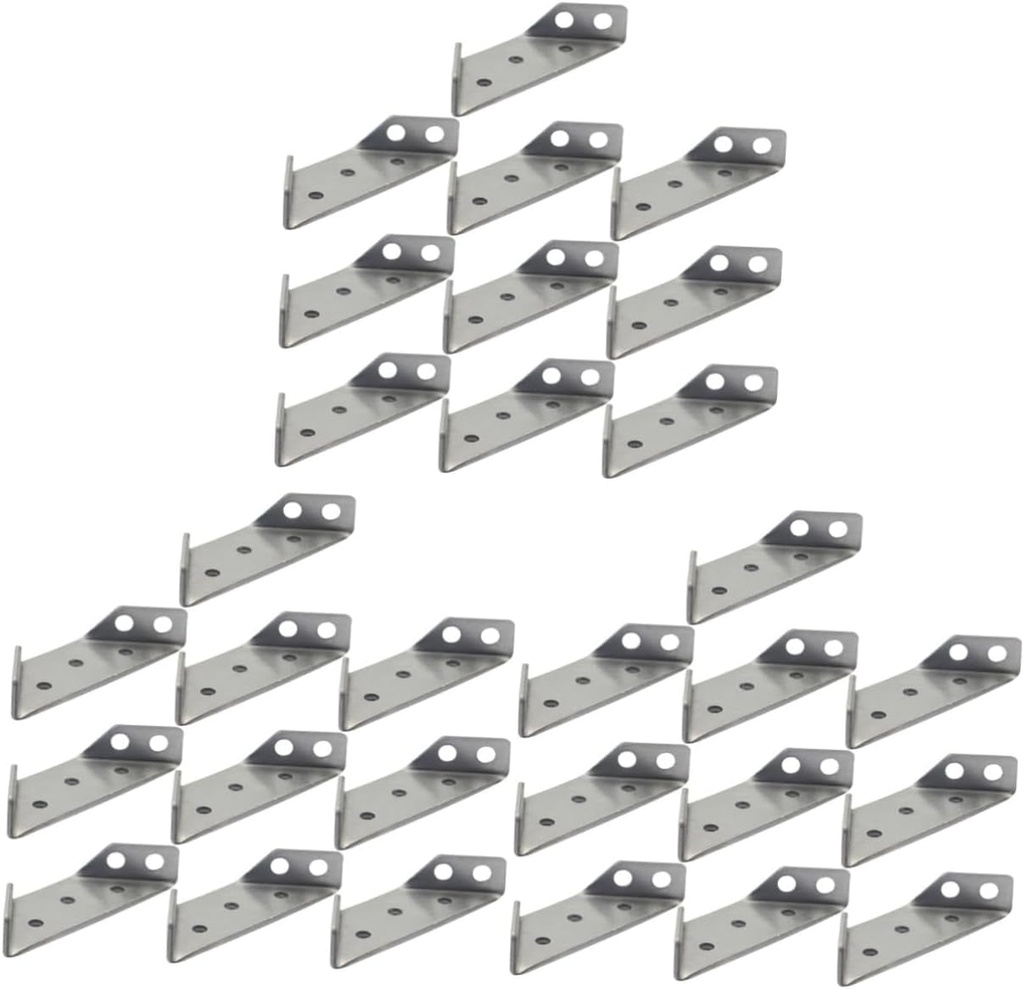 Hemoton 30 Pcs Corner Code Shelf Brackets Heavy Duty L Brackets for Shelves Metal Bracket Jointer Decorative Corner Brackets Heavy Duty Shelf Brackets Stainless Steel Right Angle Connector