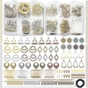 Earring Charms for Jewelry Making Supplies - Earring Making Kit Hypoallergenic, 24 Pair Bohemian Dangle Earring Charms Craft Set, with Earring Findings, String, for DIY, Arts and Crafts, Girl, Gift