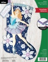 Bucilla Christmas Stocking Kit, Snowflake Ballerina 18 Felt Applique Stocking Making Kit, Perfect Craft Supplies for DIY Needlepoint Arts and Crafts, 89324E