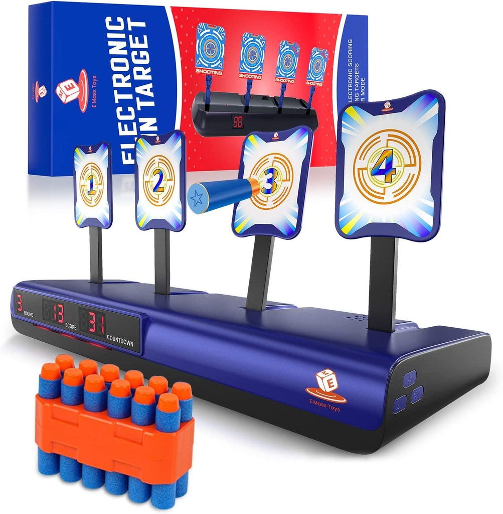 Bullseye Electronic Running Shooting Target Auto Scoring Target - Digital Targets for Nerf Gun Toys - Ideal Gift Toy for Kids - Boys and Girls Solo and Multi-Player Mode