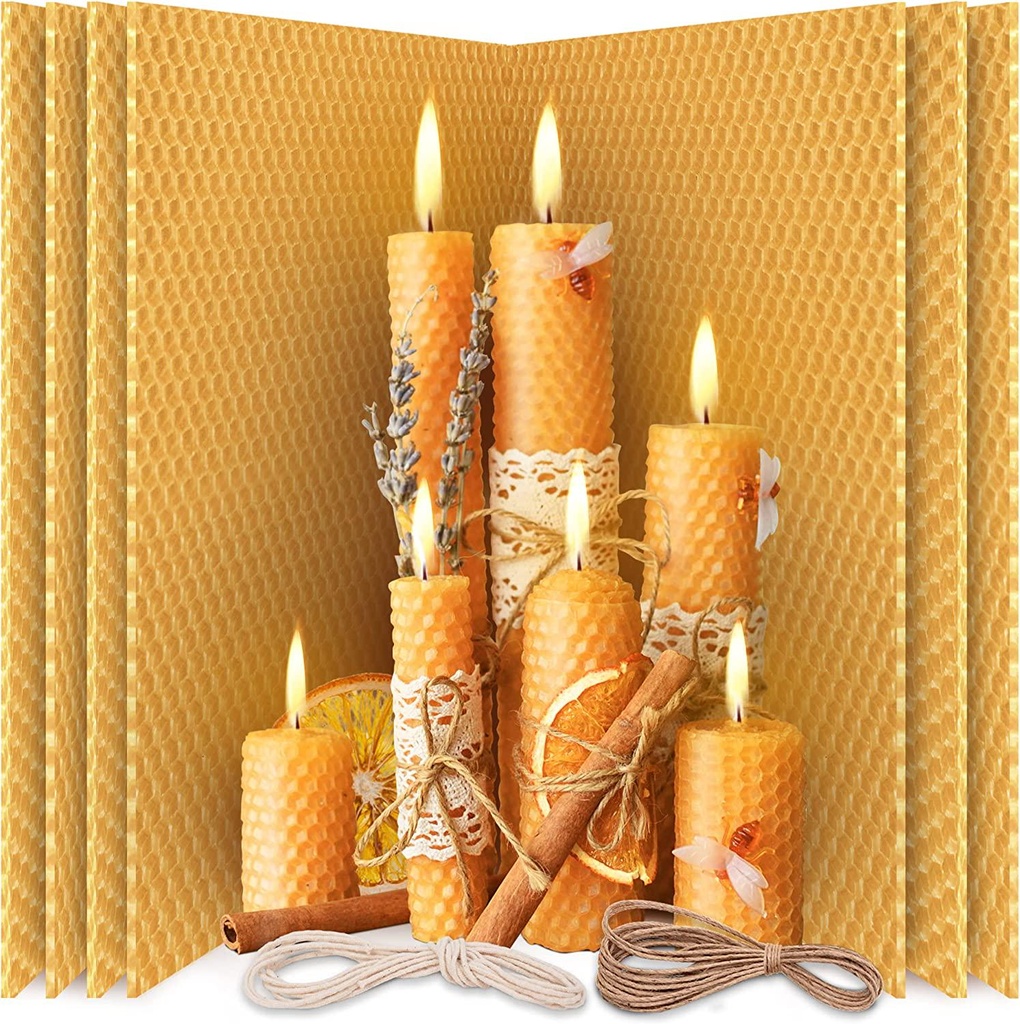 Beeswax Candle Making Kit - All-Inclusive DIY Candle Making Kit for Adults and Kids - Candle Rolling Kit DIY Candle Maker - Beeswax Sheets for Candle Making Kit - Candle Starter Kit Beeswax Candle Kit