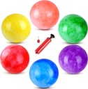 GCQJOQ 6 Pcs Marbleized Bouncy Balls Kick Balls Inflatable Sensory Balls for Beach School Playground Indoor/Outdoor Play Balls - 9 Inch