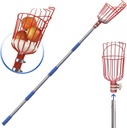 Diig Fruit Picker, 8-Foot Fruit Picker Tool with Stainless Steel Connecting Pole, Fruit Picking Equipment for Getting Fruits Lemons, Apples, Guavas, Avocados, Pears, Mangoes, Oranges, Citrus