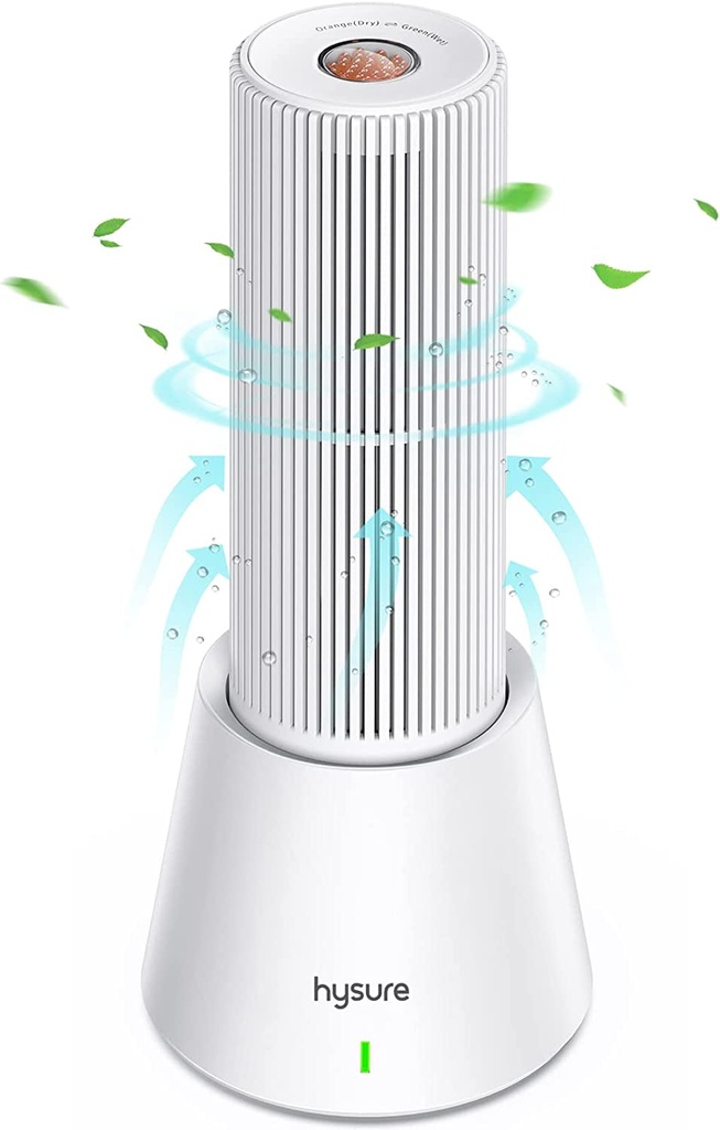 Hysure Mini Dehumidifier Reusable, Low Consumption Dehumidifier，Silent and Portable, Moisture Absorber with Silica Gel, Ideal for Small Spaces Wardrobe Closet (Body + Base) TOP-X