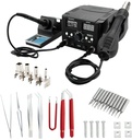 Yarra Supply 2 in 1 Soldering Station Iron Rework Dual LCD Display Hot Air Gun with Tweezers, Welding Tips, Air Nozzles