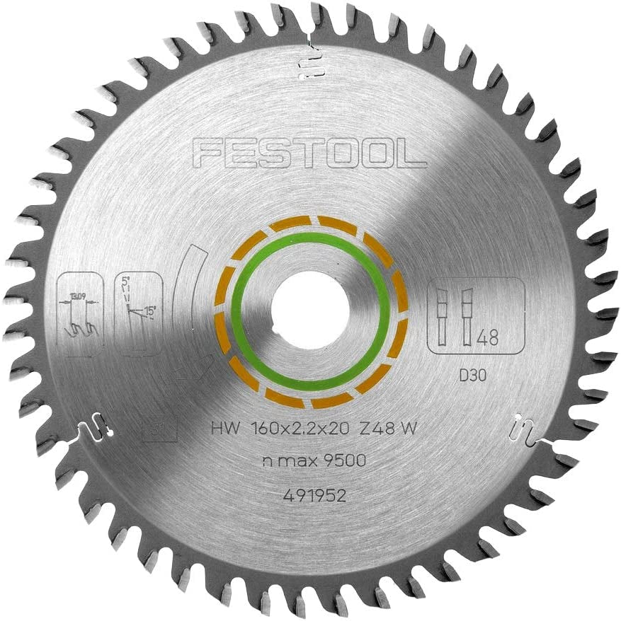Festool Fine Tooth Saw Blade, 160 X 2.2 X 20 W48