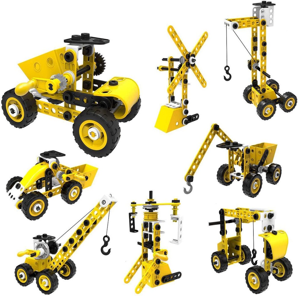 SZJJX STEM Building Toys, 100 PCS 8-in-1 Learning Construction Toys for 5 Year Old Boys, Erector Set Building Blocks Educational Toys for Kids 5-7, STEM Toys Gifts for 4 5 6 7 8 Year Old Boys Gilrs
