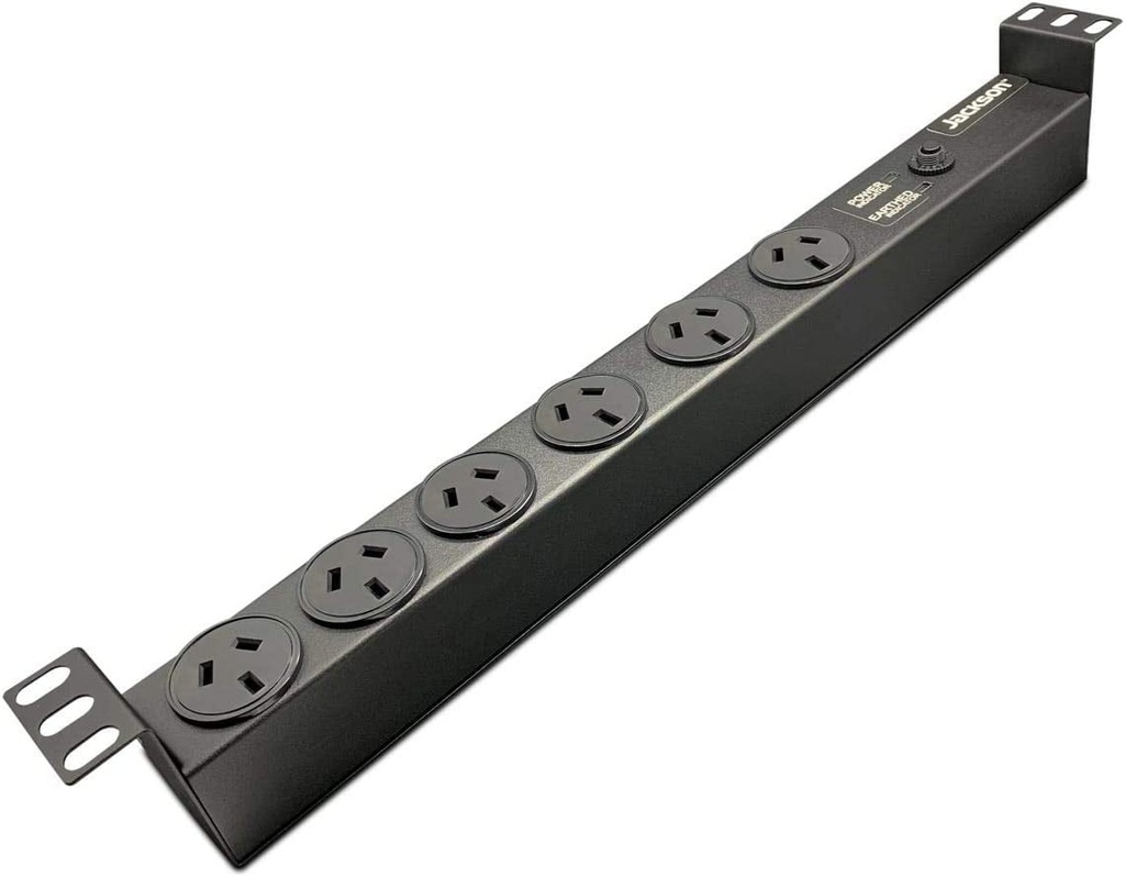 Jackson 19" Rack Mount 6-Way Power Board with Surge Protection