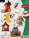 Bucilla, Nursery Rhyme Christmas Set of 3 Felt Applique Ornament Making Kit, Holiday Supplies for DIY Needlepoint Arts and Crafts, 89451E