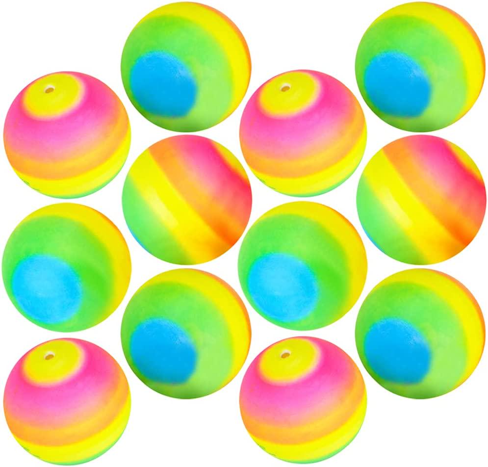 ArtCreativity Rainbow Balls for Kids, Set of 12, Bouncy 2.5 Inch Rubber Balls, Beautiful Rainbow Colors, Park and Beach Outdoor Fun, Durable Outside Play Toys for Boys and Girls