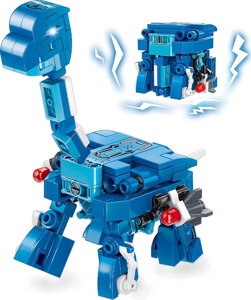 Qman Transform Beast Building Blocks Toy, Transform Magic Cube and Brontosaurus Educational Bricks Toy for Kids 4-12 Year and Up, Fun Animal Dinosaurs Transform Assemble Toys