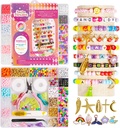 Beads Bracelet Making Kit with Pony Beads, Letter Beads, Kandi Beads, Bracelet Charms for Jewelry Making, Jewelry Making Supplies Bracelet Kit, Jewelry Making Kit for Girls DIY Arts and Crafts Gifts