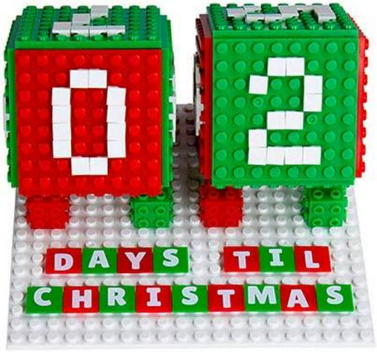 Countdown to Christmas Advent Calendar Set | Holiday Decorations STEM Toy Set | Building Bricks and Block Set Compatible with All Major Brands | 203 Pieces | Baseplates, Pixels, and 3D Briks