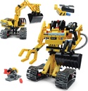 Top Race Stem Building Toys Building Set stem Kits for Boys Gift Toys for Boys Ages 6 7 8 9 10 11 12 13 14 Year Old and up, 2 in 1 Model Set Excavator and Robot 342 Pieces