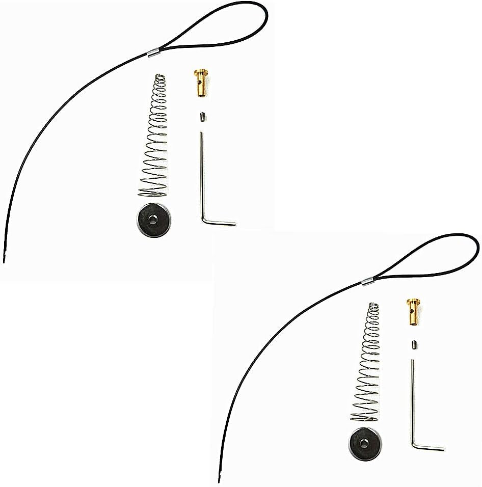 Gate Latch Cable Pull Gate Opener Adjustable from 2" to 6" Posts Stainless Steel Spring 2 Pack(Black)