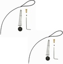 Gate Latch Cable Pull Gate Opener Adjustable from 2" to 6" Posts Stainless Steel Spring 2 Pack(Black)