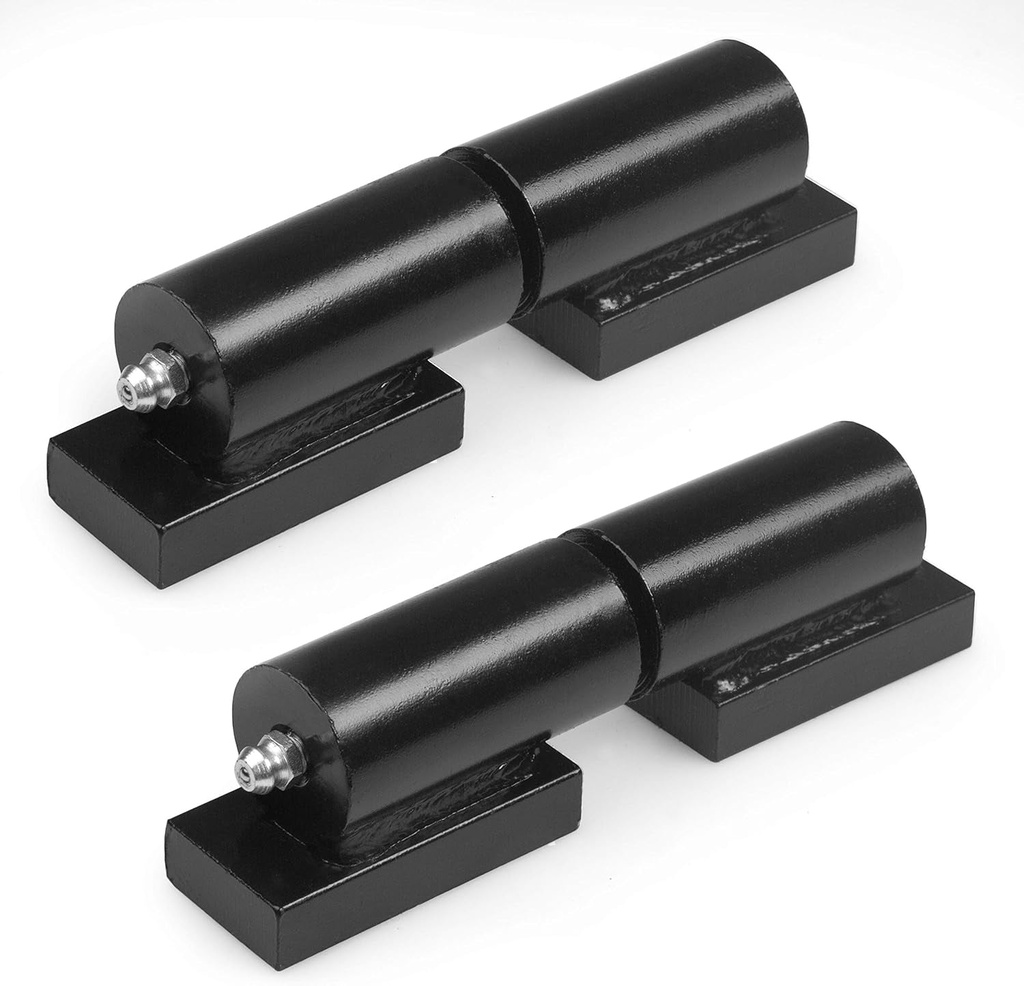 Ilyapa Heavy Duty Barrel Hinges, 2 Pack - 5 Inch Black Weld on Hinges for Trailer Gate or Ramp
