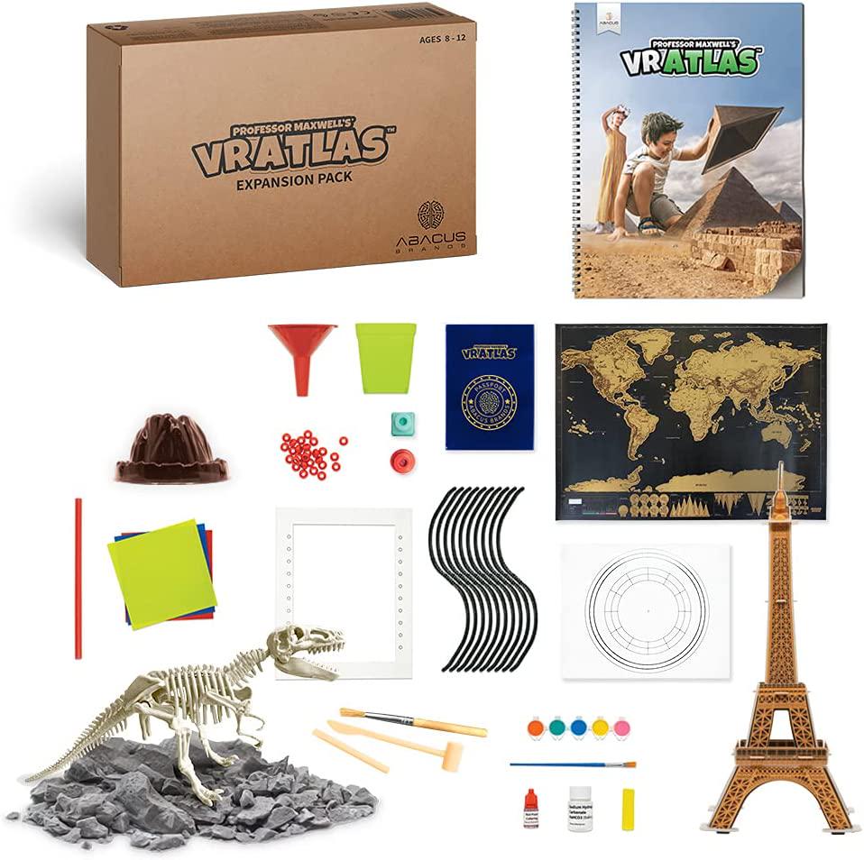 Professor Maxwell's VR Atlas - Virtual Reality Kids Science Kit, Book and Interactive Learning Activity Set (Materials and Book Only - Goggles Sold Separately)