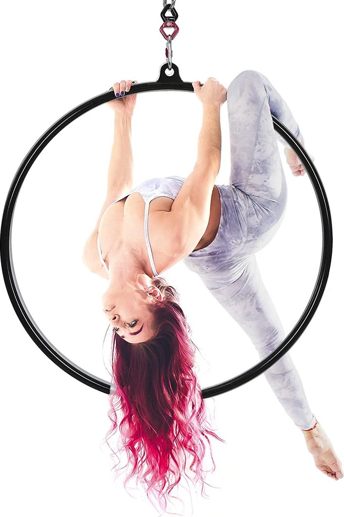 PRIORMAN Lyra Hoop - Aerial Hoop Set with Aerial Rigging, Steel Aerial Ring Tested 440LBS. Circus Props Great for Dancing Studio, Aerial Fitness.