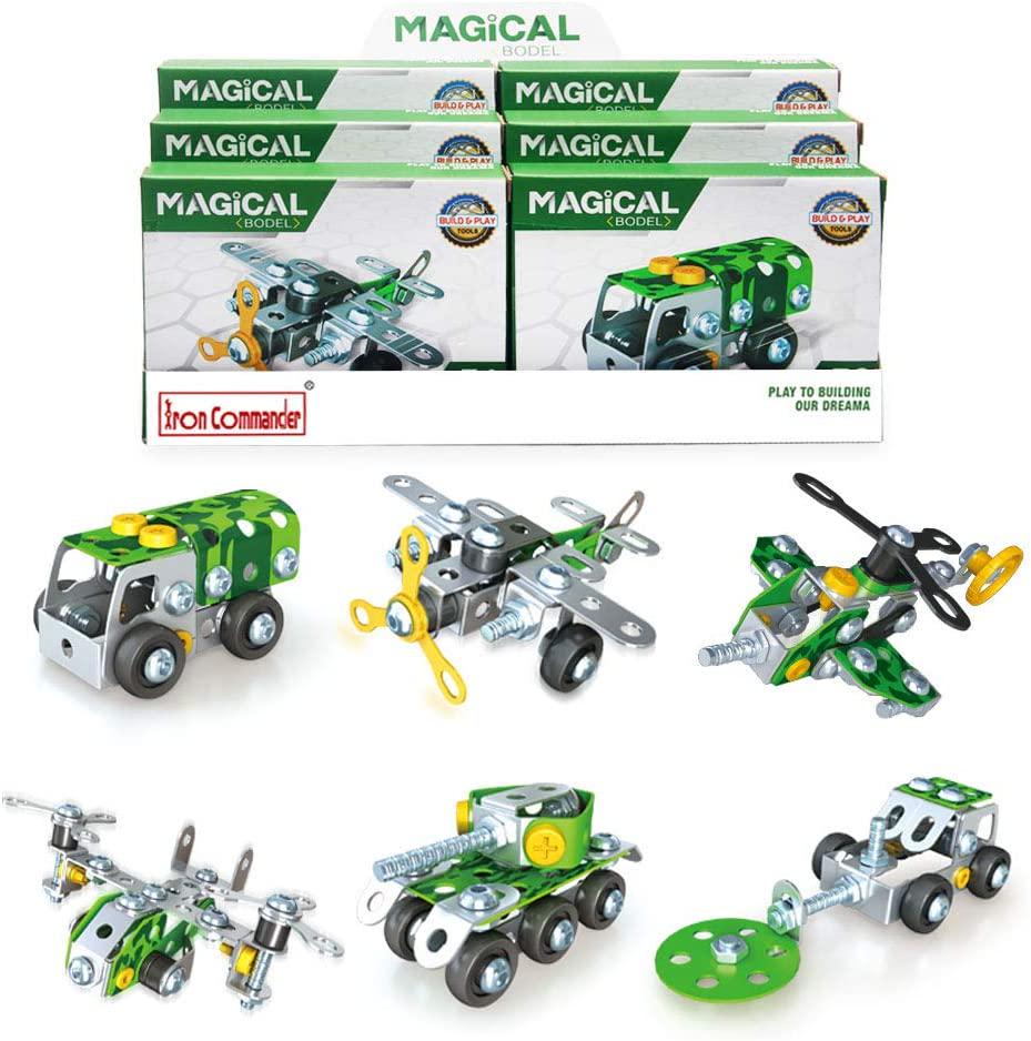 IRON COMMANDER Mini Erector Set Metal Building Set, Various Vehicles Model Stem Toys for Boys Ages 8 and up Military Series