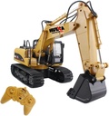 RC Truck Excavator Remote Control Crawler Tractor 15 Channel 2.4G Construction Engineering Vehicle Digger Toys with Simulation Sound and Flashing Lights Full Function Electronics Hobby Diecast Model