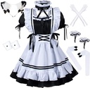 Catchcostume Cute Anime Dress French Maid Cosplay Costume Party Stage Cat Ear Gloves Socks 9 Set