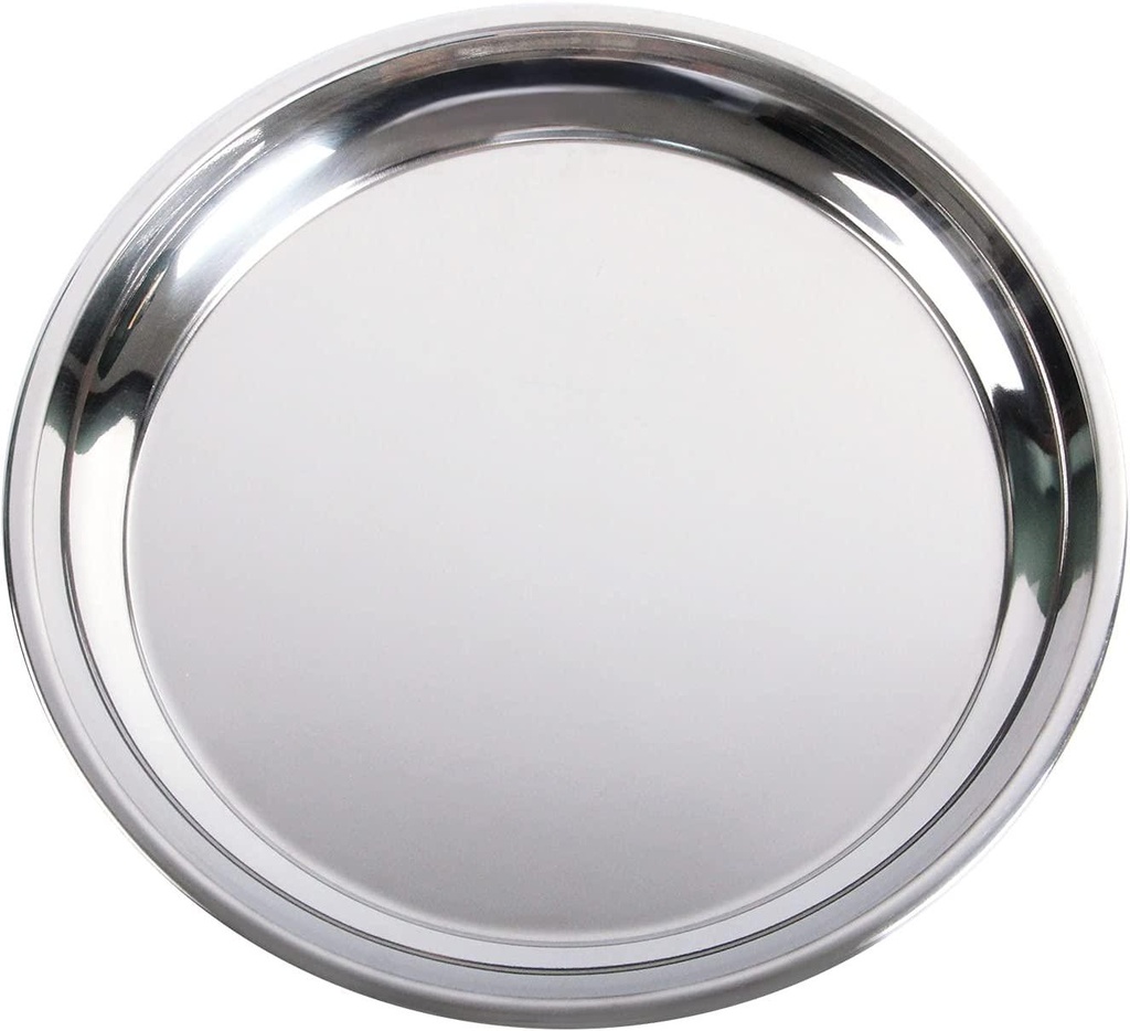 14 In Stainless Steel Roasting Pan, Stainless Steel Heavy Duty Kitchenware Round Roaster Pan Large XLarge Big Green Egg Drip Pan for Turkey Baking,Roast Chicken ,Brushed Surface and Dishwasher Safe