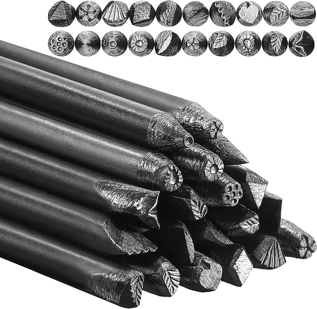 20 Packs Steel Punches 4 mm Flower Punch Stamp Set Practical Metal Stamping Kit Stamping Jewelry Tools for Ring Jewelry DIY Craft Tool