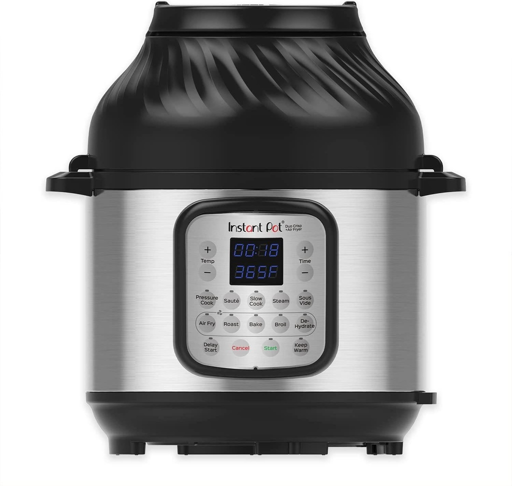 Instant Pot Duo Crisp + Air Fryer 11-in-1 Multicooker, 8L - Pressure Cooker, Air Fryer, Slow Cooker, Steamer, Sous Vide Machine, Dehydrator with Grill, Food Warmer and Baking Functions