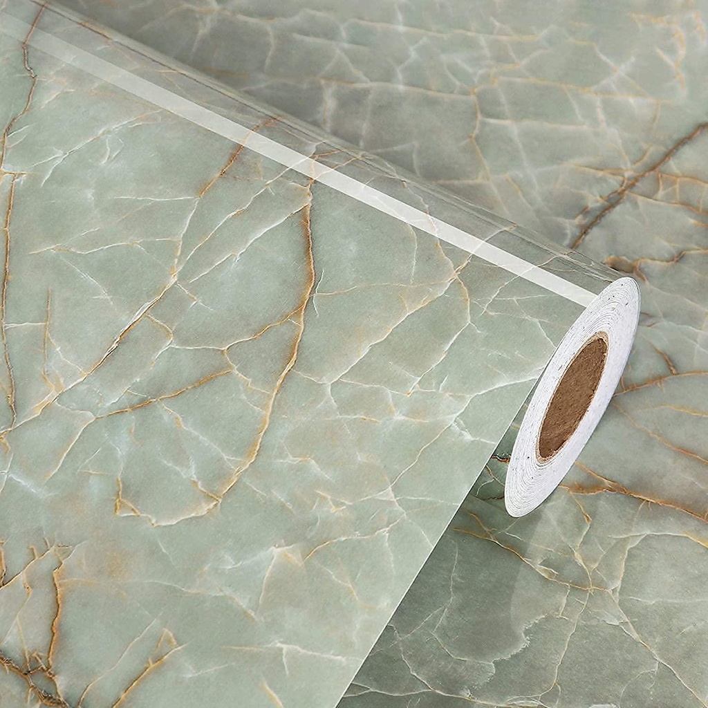 LIKILIKI 15.75 x 472 Green Marble Contact Paper for Countertops Waterproof Marble Wallpaper Peel and Stick Countertops Self Adhesve Contact Paper for Cabinets Removable Counter Top Stick Paper Roll
