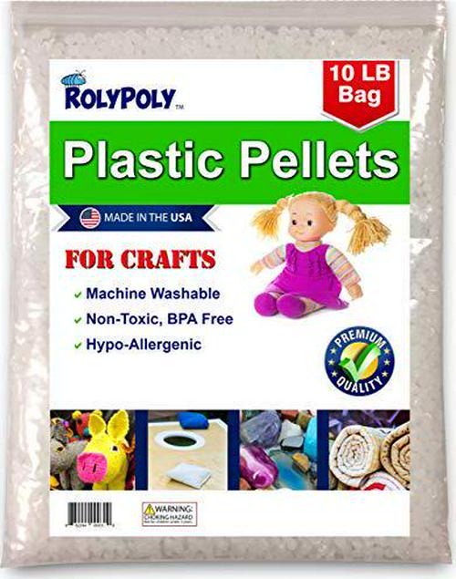 Poly Plastic Pellets (10 LBS) for Weighted Blankets, Crafts, Dolls, Toys, Lap Pads, Bean Bags, I-Spy Bags, Rock Tumbler, Rifle Bags, Non-Toxic, Machine Washable/Dryable