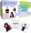 THINKPSYCH Verb Flash Cards for Toddlers. 90 Multicultural Action Picture Cards with Language Tracker Tool, Language Development Educational Photo Cards, Speech Therapy Materials