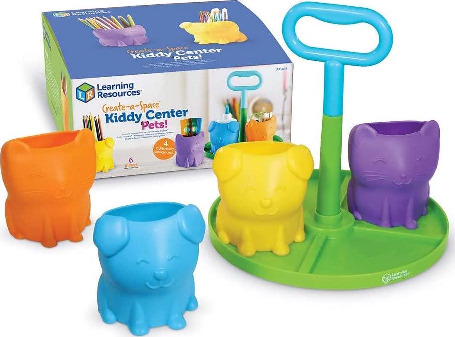 Learning Resources Create-a-Space Kiddy Center Pets, Kids Art Supply Storage, Caddy Playroom Organization, Classroom Organization, School Supplies Organizer, 6 Pieces, Age 3+