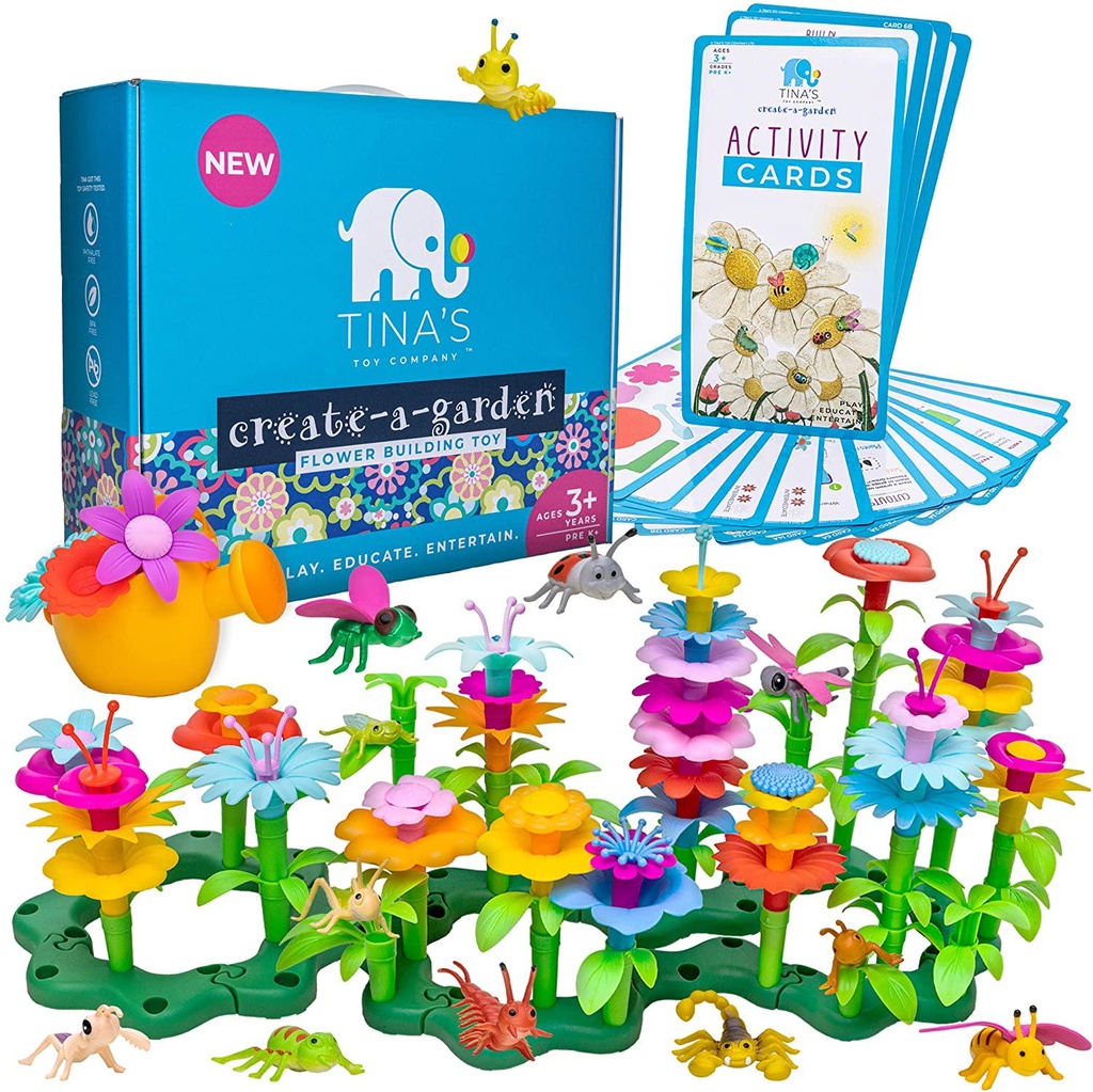 Flower Garden Building ToysÂ Set,Â EducationalÂ Stem Toys for 3, 4, 5, 6Â Year OldÂ Girl,Â Arts and Crafts for Girls, Toddler Building BirthdayÂ Gift, Easter,Â Montessori KindergartenÂ Learning Kit for Kids