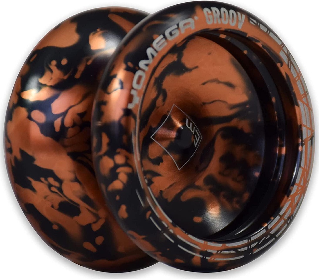 Yomega Groov Pro Level Aluminum Metal Yoyo for Advance Players Round Shaped, C Size Ball Bearing Yoyo with Adjustable Responsive/Nonresponsive Play + 3 Month Warranty (Black and Bronze)