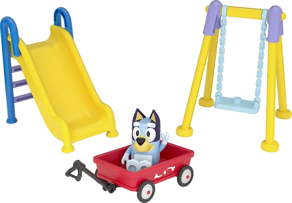 Bluey Park Playset with Bluey 2.5 Figure, Wagon, Swing Set, and Slide