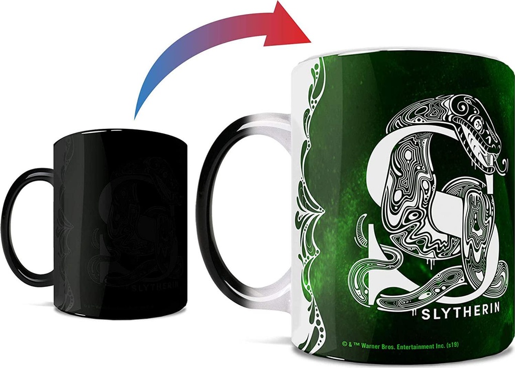 Harry Potter Aguamenti Slytherin Morphing Mugs Heat Sensitive Mug Ceramic Color Changing Heat Reveal Coffee Tea Mug by Trend Setters Ltd.