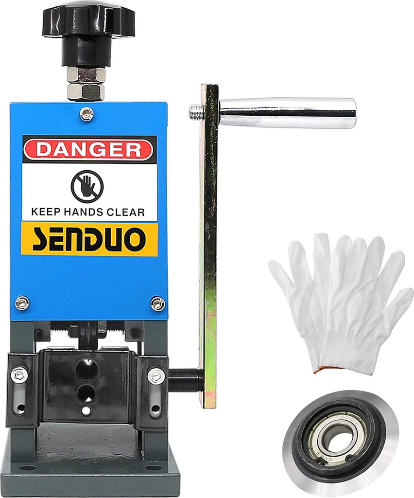 SENDUO Manual Wire Stripping Machine Speed 50FT/MIN Wire Stripper Machine Wire Gauge Range 0.06-1inch Portable Copper Wire Peeler Machine Two Blades Included for Scrap Copper Wire Cable Stripping