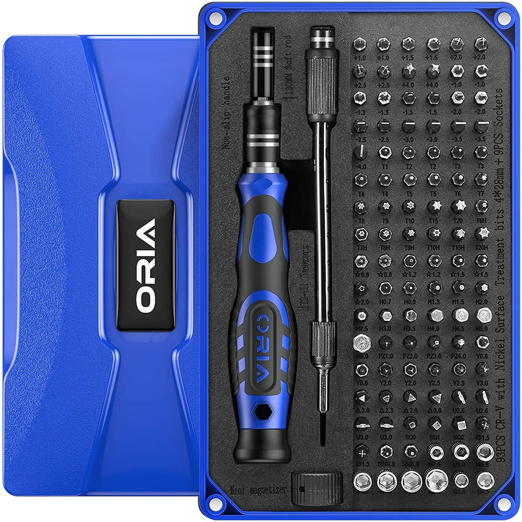 AMIR Precision Screwdriver Set (Newest) 106 in 1 with 102 Bits Magnetic Torx Screwdriver kit with Case Professional Repair Tool with Magnetizer for Electronics PC iPhone iPad Watch Jewelers Blue