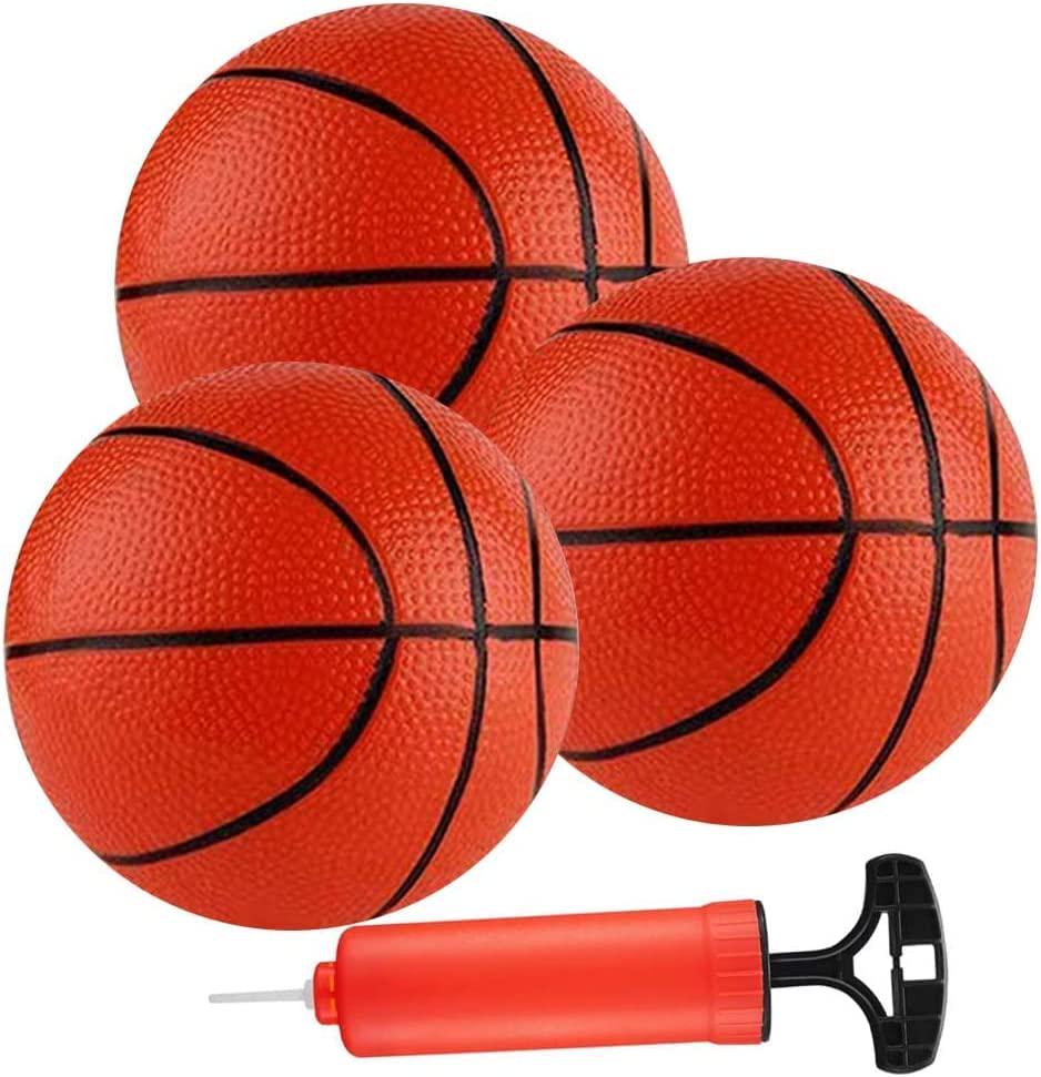 7 Small Pool Baksetballs Mini Rubber Baketball Kids Kick Balls Replacement Plastic Baketball For Pool Door Basketballs Hoop for Toddlers Teenagers Adults Home/Office Indoor/ Outdoor Playground(3PCS)